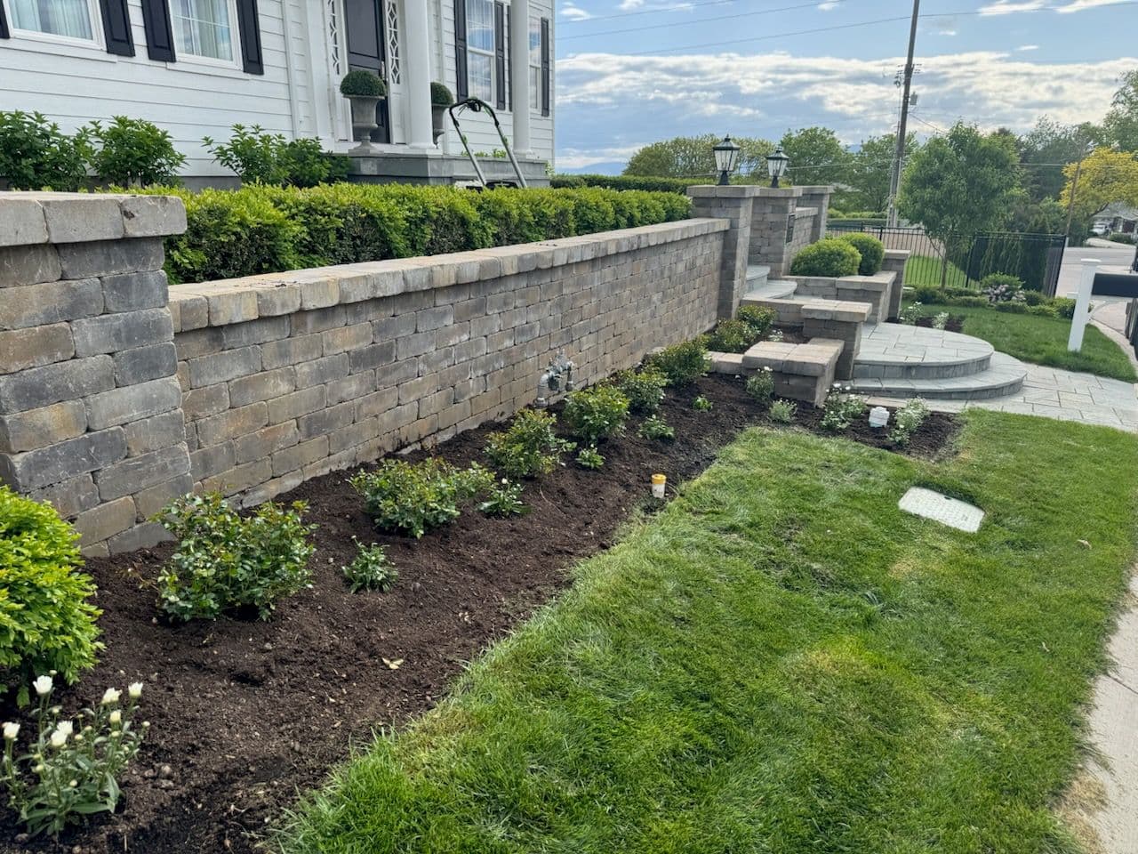 Elevated Landscape with Stone Walkway Avon